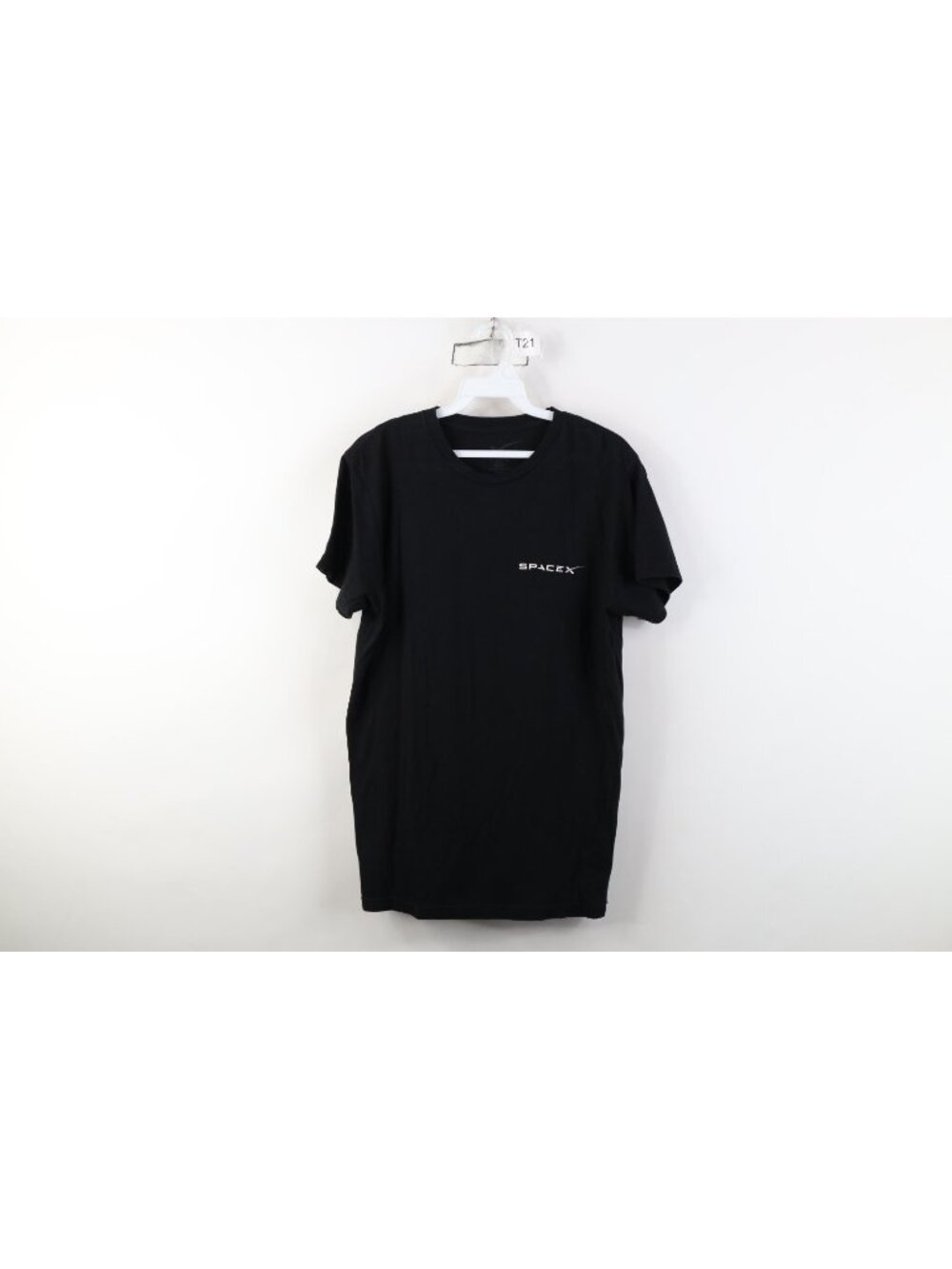 SpaceX F9 Rocket Mens Medium Faded Elon Musk Short Sleeve T-Shirt Black Cotton